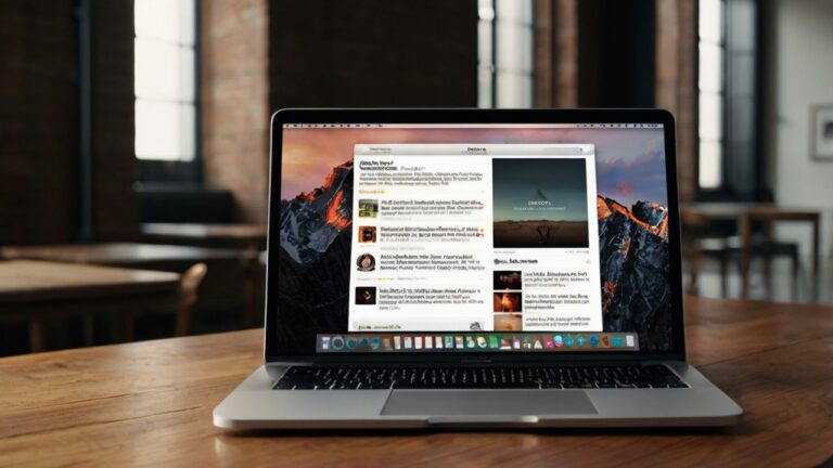 Macbook mit einer offenen Webseite auf einem Tisch